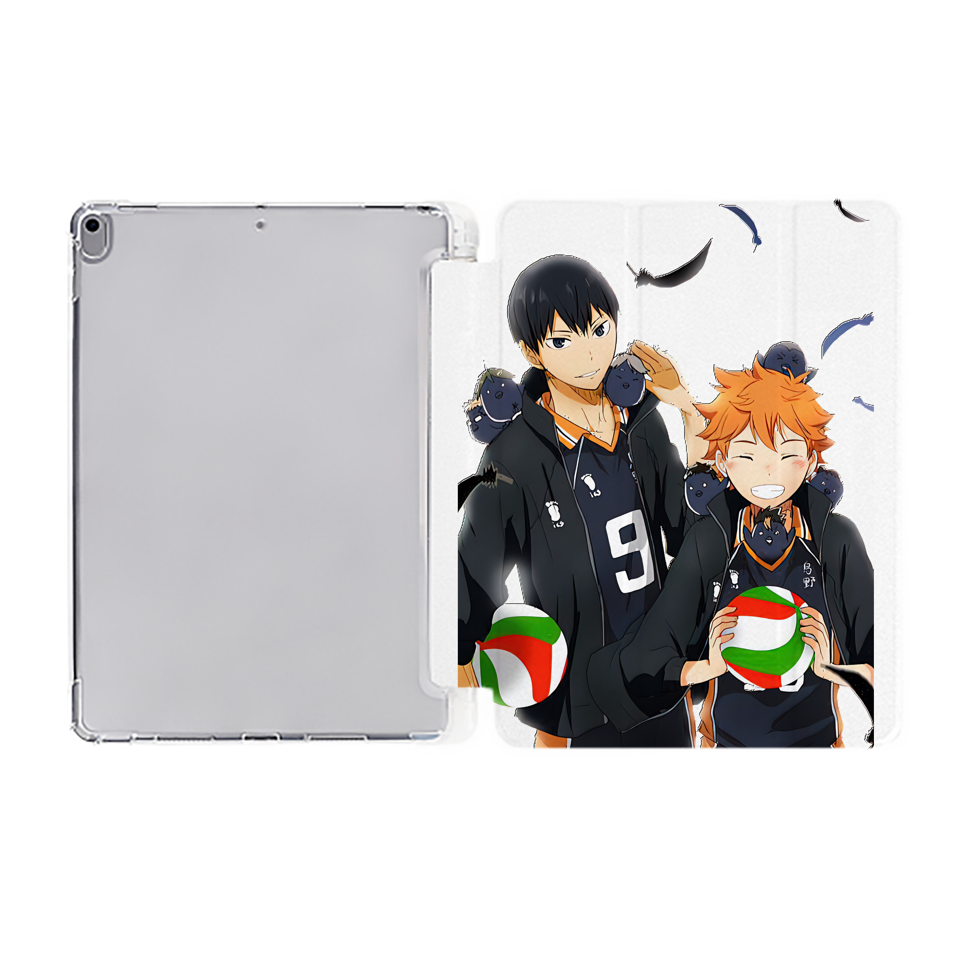 （画像用） ハイキュー!! Haikyu!! IPad ケース ペン収納付き 三つ折りスタンド PUレザー×シリコン 対応機種9.5/10.5/10.9インチ